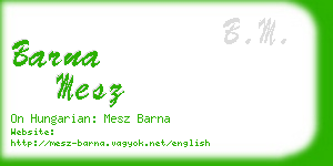 barna mesz business card